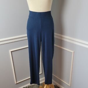J.JILL Pure‎ Jill Indigo Blue Linen Blend Elastic Waist Boho Activewear Pants M